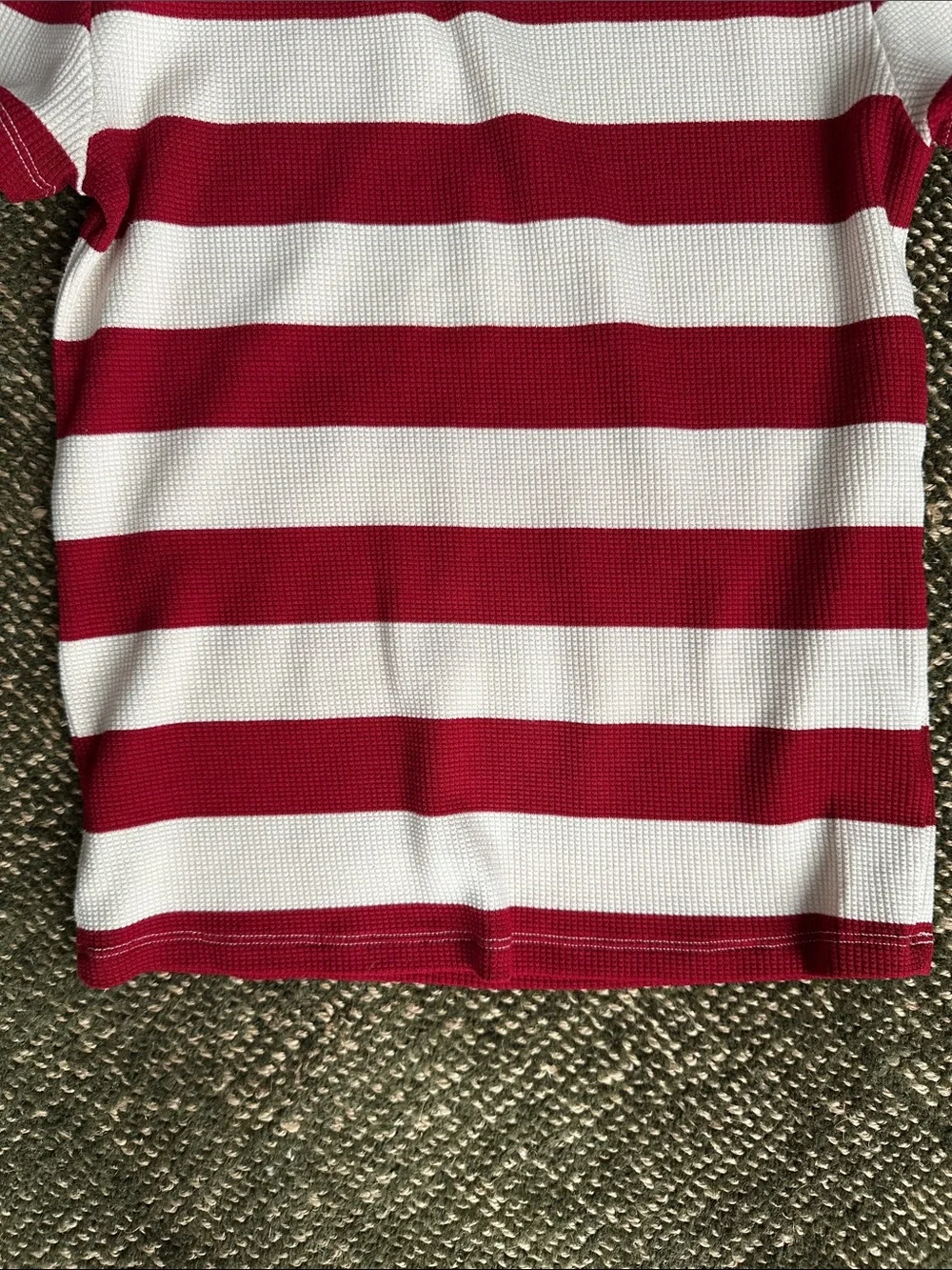 American Eagle Outfitters Red & White Striped Short-Sleeve Tee